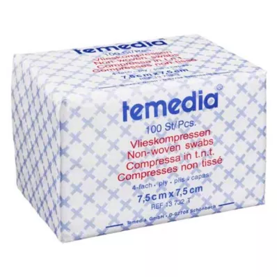 Fleecekompresser 7,5x7,5 cm icke-sterila 4-faldiga, 100 stycken Fleecekompresser 7,5x7,5 cm icke-sterila 4-faldiga, 100 stycken