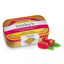 GRETHERS Röda vinbär+Vitamin C sockerfria pastiller, 110 g