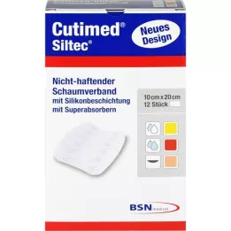 CUTIMED Siltec skumförband 10x20 cm icke självhäftande, 12 st