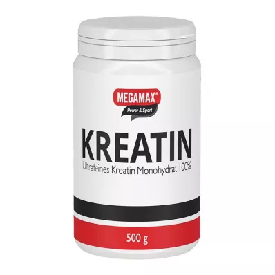 KREATIN MONOHYDRAT 100% Megamax-pulver, 500 g