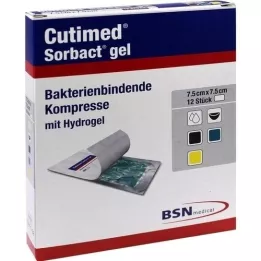 CUTIMED Sorbact gelkompresser 7,5x7,5 cm, 12 st