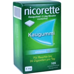 NICORETTE Tuggummi 2 mg vitmynta, 105 st