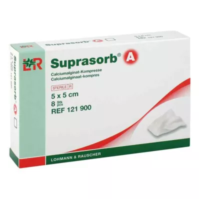 Suprasorb A kalciumalginat kompr. 5x5cm (8 stycken)