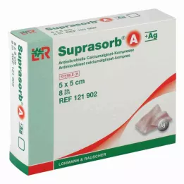 SUPRASORB A+Ag Antimik.Cal.Alginat Kompr.5x5 cm, 8 st