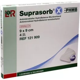 SUPRASORB X+PHMB HydroBalance sårförband 9x9 cm, 4 st