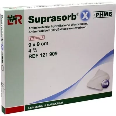 SUPRASORB X+PHMB HydroBalance sårförband 9x9 cm, 4 st