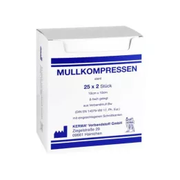 MULLKOMPRESSEN 10x10 cm sterila 8x BW, 25X2 st