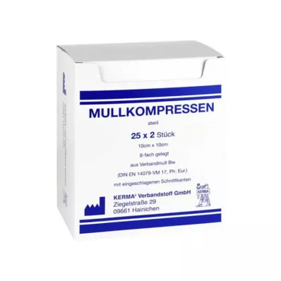 Gasväv komprimerar 10x10 cm steril 8-faldig BW, 25x2 stycken Gasväv komprimerar 10x10 cm steril 8-faldig BW, 25x2 stycken