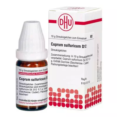 CUPRUM SULFURICUM D 12 kulor, 10 g