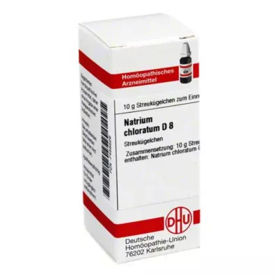 NATRIUM CHLORATUM D 8 kulor, 10 g