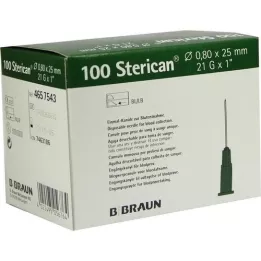 STERICAN Nålar 21 Gx1 0,8x25 mm, 100 st