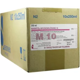 Mannitol infusionslösning 10, 10X250 ml