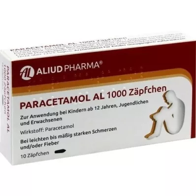 PARACETAMOL AL 1 000 suppositorier, 10 st