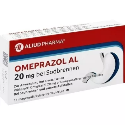 OMEPRAZOL AL 20 mg b.Sodbr.magsafttabletter, 14 st