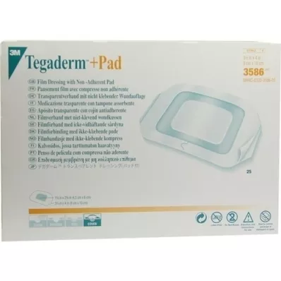 TEGADERM 3M Plus Pad 9x10 cm Färdigtillverkad.3586, 25 st