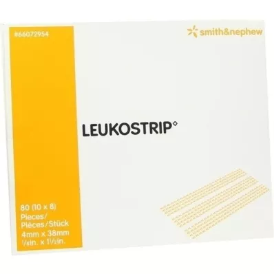 LEUKOSTRIP Suturremsor 4x38 mm, 10X8 st