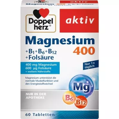 DOPPELHERZ Magnesium 400 mg tabletter, 60 st