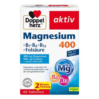 DOPPELHERZ Magnesium 400 mg tabletter, 60 st