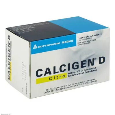 Calcigen D Citro 600 mg / 400 IE tuggtabletter, 120 st Calcigen D Citro 600 mg / 400 IE tuggtabletter, 120 st