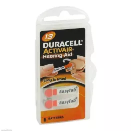 Batterier för hörapparater Duracell 13, 6 st