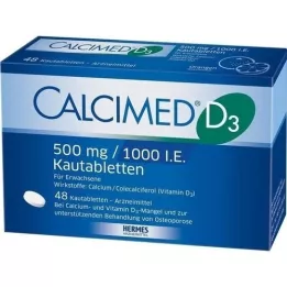 CALCIMED D3 500 mg/1000 I.E. Tuggtabletter, 48 st