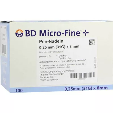 BD Micro-Fine + 8 nålar 0,25x8 mm, 100 st