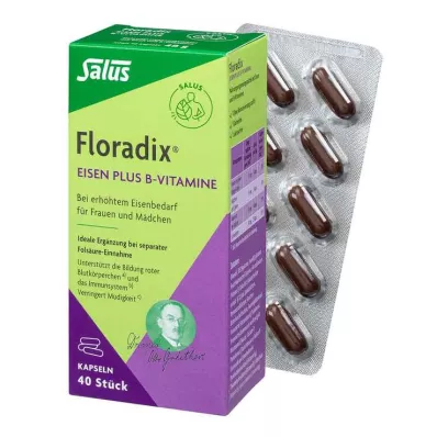 Floradix järn plus B-vitaminkapslar, 40 st Floradix järn plus B-vitaminkapslar, 40 st