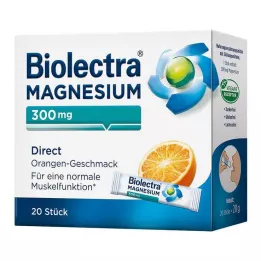 BIOLECTRA Magnesium 300 mg Direct Orange Sticks, 20 st