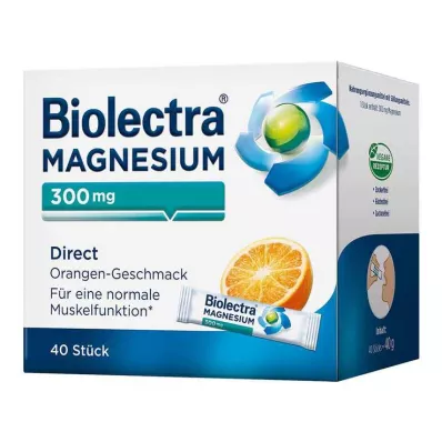 BIOLECTRA Magnesium 300 mg Direct Orange Sticks, 40 st