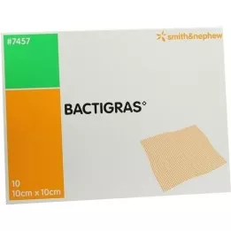 BACTIGRAS antiseptisk paraffinbinda 10x10 cm, 10 st