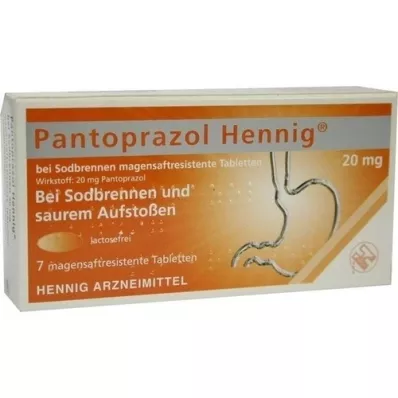 PANTOPRAZOL Hennig b.Sodbrennen 20 mg msr.tabl., 7 st