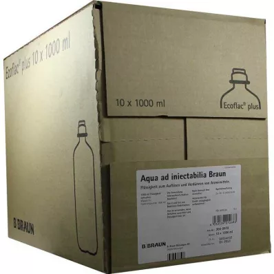 Aqua AD Injectabilia Ecoflac Plus infusionslösning, 10X1000 ml Aqua AD Injectabilia Ecoflac Plus infusionslösning, 10X1000 ml
