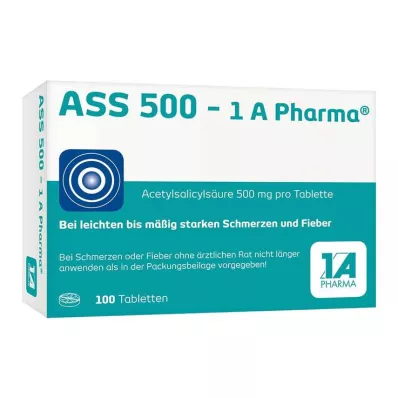 ASS 500 1A Pharma tabletter, 100 st ASS 500 1A Pharma tabletter, 100 st