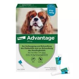 ADVANTAGE 100 lösning för hundar 4-10 kg, 4 st