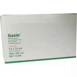 GAZIN Gasväv komp.7,5x7,5 cm steril 12x medium, 20X5 st