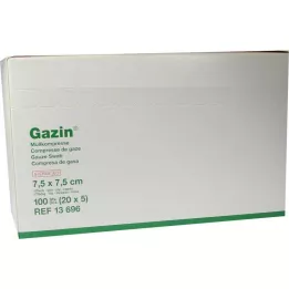 GAZIN Gasväv komp.7,5x7,5 cm steril 12x medium, 20X5 st
