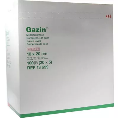 Gazin kompresser 10x20cm 12f, 20x5 st Gazin kompresser 10x20cm 12f, 20x5 st