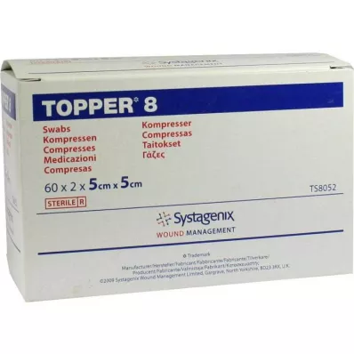 Topper 8 kompress steril 5x5cm, 60X2 st Topper 8 kompress steril 5x5cm, 60X2 st
