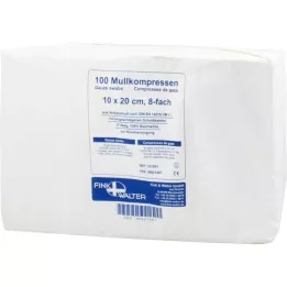 MULLKOMPRESSEN 10x20 cm icke-steril 8x, 100 st