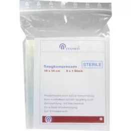 SAUGKOMPRESSEN steril 10x10 cm, 5X1 st