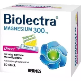 BIOLECTRA Magnesium 300 mg Direkt Citronpinnar, 60 st