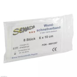 SENADA Quick sårförband 6x10 cm, 8 st
