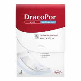 DRACOPOR vattentätt sårförband 8x15 cm sterilt, 5 st