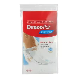 DRACOPOR vattentätt sårförband 10x20 cm sterilt, 5 st
