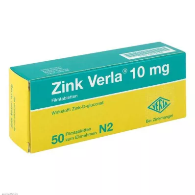 Zink Verla® 10 mg filmdragerade tabletter, 50 st Zink Verla® 10 mg filmdragerade tabletter, 50 st