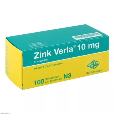 Zink Verla® 10 mg filmdragerade tabletter, 100 st Zink Verla® 10 mg filmdragerade tabletter, 100 st