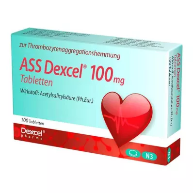 ASS Dexcel 100 mg tabletter, 100 st ASS Dexcel 100 mg tabletter, 100 st