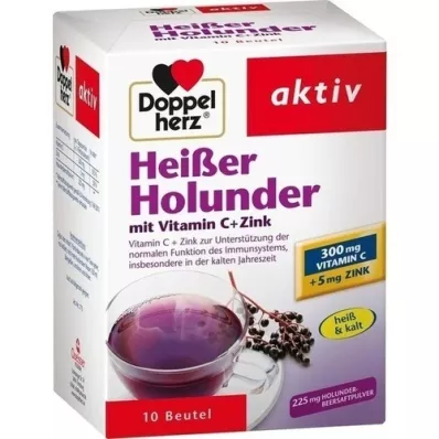 DOPPELHERZ granulat av varm fläder med vit.C+zink, 10 st