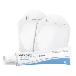 ANESDERM 25 mg/g + 25 mg/g kräm + 2 plåster, 5 g