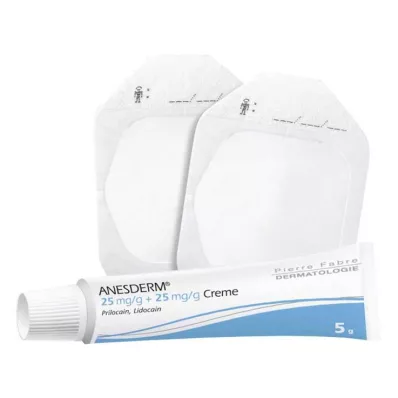 ANESDERM 25 mg/g + 25 mg/g kräm + 2 plåster, 5 g